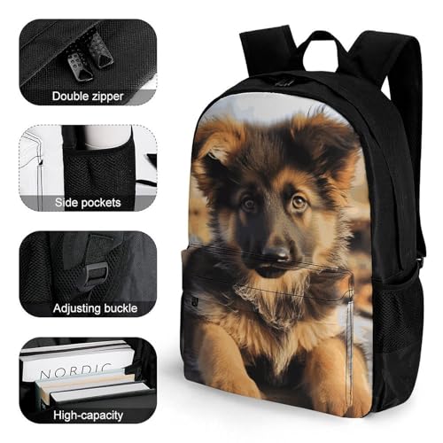 Cute German Shepherd Puppy Backpack Laptop Backpack Lightweight Casual Daypack Hiking Travel Backpack for Men Women, 42x30.5cm, Style3
