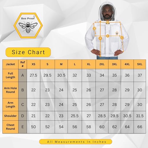 Bee Jacket Mesh Ventilation for Professional Beekeeper's Total Protection - Light Weight - YKK Zipper with Carring Bag 2 Veil Options (Fencing & Round) BP-401 (Brown - XL) by Bee Proof - Image 5