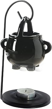 Essential Oil Burner Wax Melt Burner,Hanging Cauldron Oil Burner,Aromatherapy Aroma Burner Ceramic Oil Diffuser Candle Tealight Oil Warmer Yoga Spa Home Bedroom Decor Housewarming Gift Black