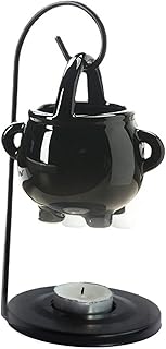Essential Oil Burner Wax Melt Burner,Hanging Cauldron Oil Burner,Aromatherapy Aroma Burner Ceramic Oil Diffuser Candle Tealight Oil Warmer Yoga Spa Home Bedroom Decor Housewarming Gift (Black)