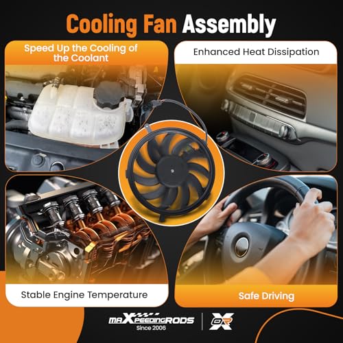 Image of maXpeedingrods 3 Pins Engine Radiator Cooling Fan Assembly for Mini Cooper S 2009-2011 Replacement 17422752632 622560 621508