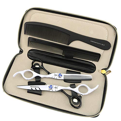 Ciseaux de coiffeur professionnels en acier 440C manche bicolore