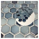 Tenedos TPLD-LGMX1x1 Georgia Denim Indigo Blue Grayish 1x1 Hexagon Mosaic Porcelain Wall Floor Tile Backsplash for Kitchen, Bathroom Shower, Accent Decor, Fireplace (1)