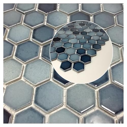 Tenedos TPLD-LGMX1x1 Georgia Denim Indigo Blue Grayish 1x1 Hexagon Mosaic