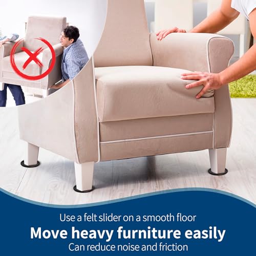 Ezprotekt 1 5/8" Round Reusable Felt Furniture Caster Cups with Carpet Bottom, 16 Pcs Felt Furniture Sliders Floor Protectors Pads to Protect Hardwood, Tile Floors Carpet from Scratches (Brown/Gray) - Image 6