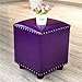 XBSLJ Stołek do siedzenia skóra tapicerowana kostka taboret Osmański, stołek stołek stołek z litego drewna kwadratowa skóra salon stolik kawowy mała ławka liliowa 30 x 30 x 40 cm (12 x 12 x 16 cali)