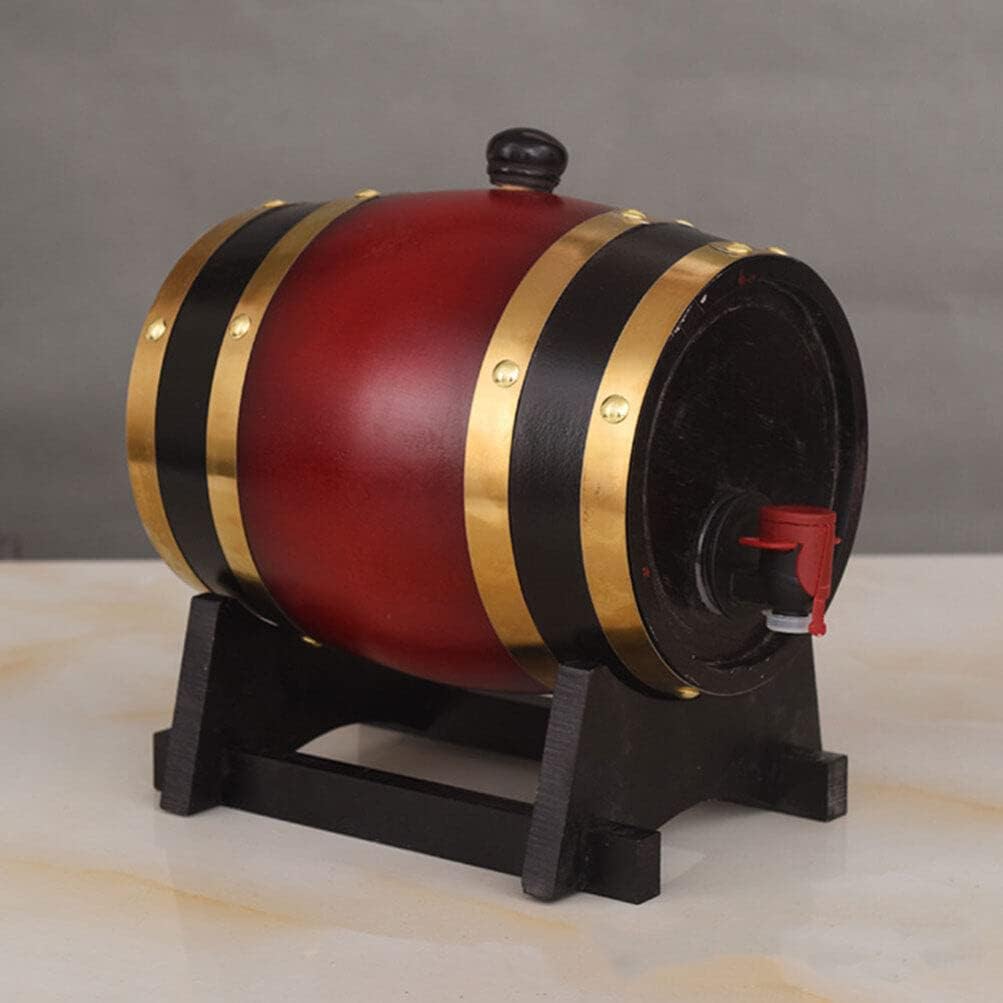 GANAZONO Antique Wooden Horizontal Design Practical Wood Bucket for Beer Wine Storage Effortless Dispensing Tap for Parties Home Bars Capacity