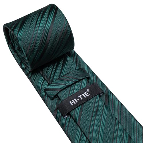 Image of Hi-Tie Men's Silk Ties Formal Woven Classic Necktie Pocket Square Cufflinks Lapel Pin Set Wedding Business