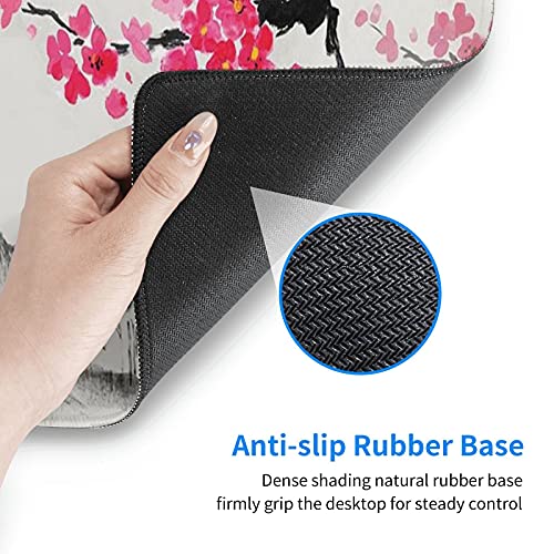 Image of Watercolor Landscape Sakura Cherry Blossom Gaming Mouse Pad 35.4x15.7inch with Stitched Edges Extended Waterproof Desk Mousepad Non-Slip Rubber Base Large Computer Keyboard Mat for Work /Office /Home