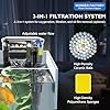 Wonderfactory 2.6 Gallon Fish Tank Aquarium Starter Kit, Including Glass Small Fish Bowl, Filter, Self-Cleaning Filter, Light, Rocks, Gravel, Plants, Cleaning Tool Set.Beginner's Gift for Betta, Guppy