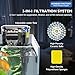 Desktop Betta Small Aquarium Glass Fish Tank 1.25 Gallons Complete Set, Self Cleaning Filter System Bright LED Light Gravel Plant Cleaning Tool, Starter Kit Small Space Easy Setup Space-Saving Design