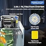 Small Aquarium Starter Kit, 2.6 Gallon Glass Betta Fish Tank with Heater Self Cleaning System Efficiency Filter Bright Light Rocks Gravel Cleaning Tool Set, Leak-Proof Ultra-Clear Rimless Desktop Tank - Image 3