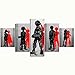 Produktbild FHSFFS Leinwanddrucke Leinwanddruck Gemälde Wandkunst 5 Panel Hero Anime Poster Modernes Wohnzimmer Modulares Bild Home Decoration Frame Drucke auf Leinwand