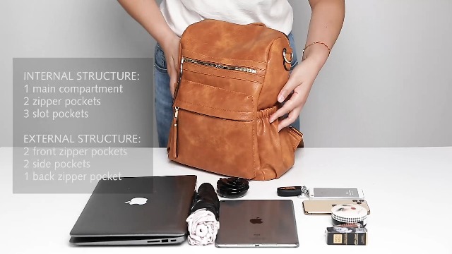 Amazon.com: Womens Leather Backpack Purse, Ladies Travel  display picture 2