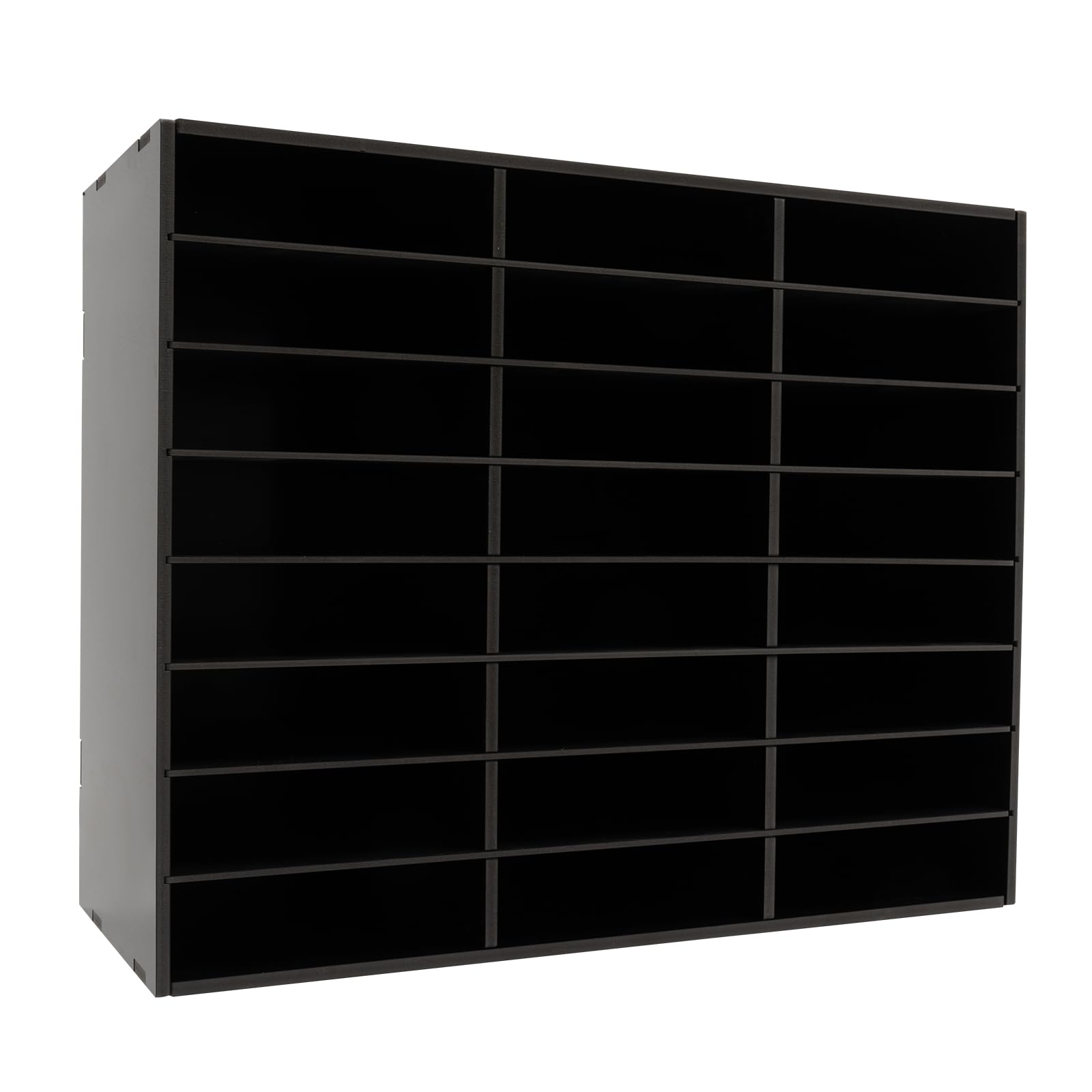 Literature Organizer Sorter, Desktop File Holder 36 Compartment, Office Mailbox, Mail Organizer, Mail Sorter Organizer Countertop, Desk Organizer, Desktop Literature Organizer (Black, 24 Compartments)