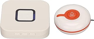 Pager de Cuidador, Sistema de Pager de Emergência à Prova D'água para Crianças Idosas, 1 Plugue Em Receptores e 1 Botões de Chamada de Cuidador, 1 para 1 Paciente Atenção Sem Fio Pager (Plugue UE)