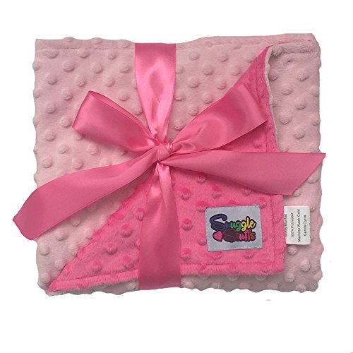Image of Reversible Unisex Children's Soft Baby Blanket Minky Dot - (Pink /Hot Pink)