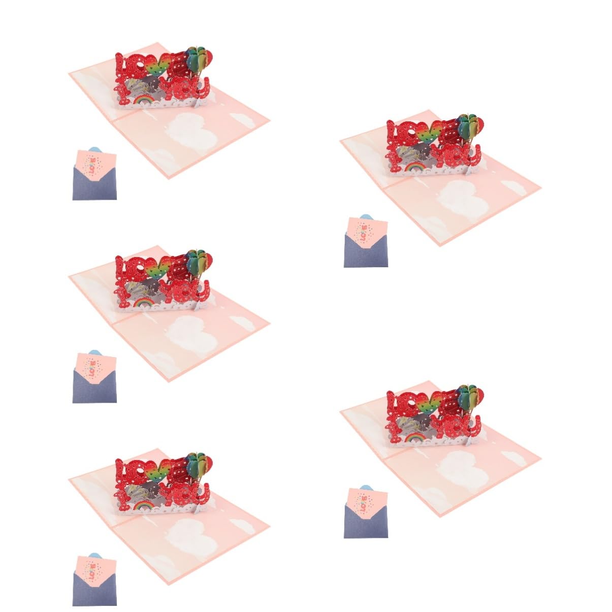 Carte amour créative à message personnalisable : pack de 5 ensembles au design unique - 8