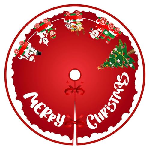 Christmas Tree Skirts 36inch Xmas Base Cover Merry Christmas Tree Skirts Snowflake Christmas Tree Skirt Rustic Farmhouse Xmas Tree Skirt for Indoor Outdoor Holiday Party