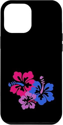 Funda para iPhone 13 Pro Max Bisexual Bi Pride Sutil Hibiscus Flower Hawaii LGBT LGBTQ