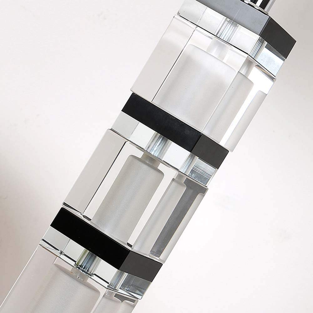 Lampy stołowe, kryształowe lampy biurkowe z abażurem z tkaniny, współczesne szkło i metalowa podstawa, idealne do salonu, sypialni, lampki nocne, 12 x 21,6 cala, beżowe