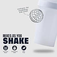 Vista 3 de BlenderBottle Classic V2 - Botella mezcladora perfecta para batidos de proteínas y preentrenamiento, 28 onzas, color blanco