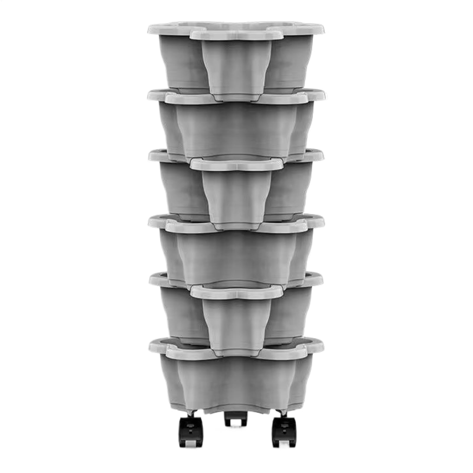 Generico Fioriera per fragole rotolante con ruota, fioriera verticale da giardino a 6 livelli, vaso da fiori per interni ed esterni, balcone, cortile, patio, portico