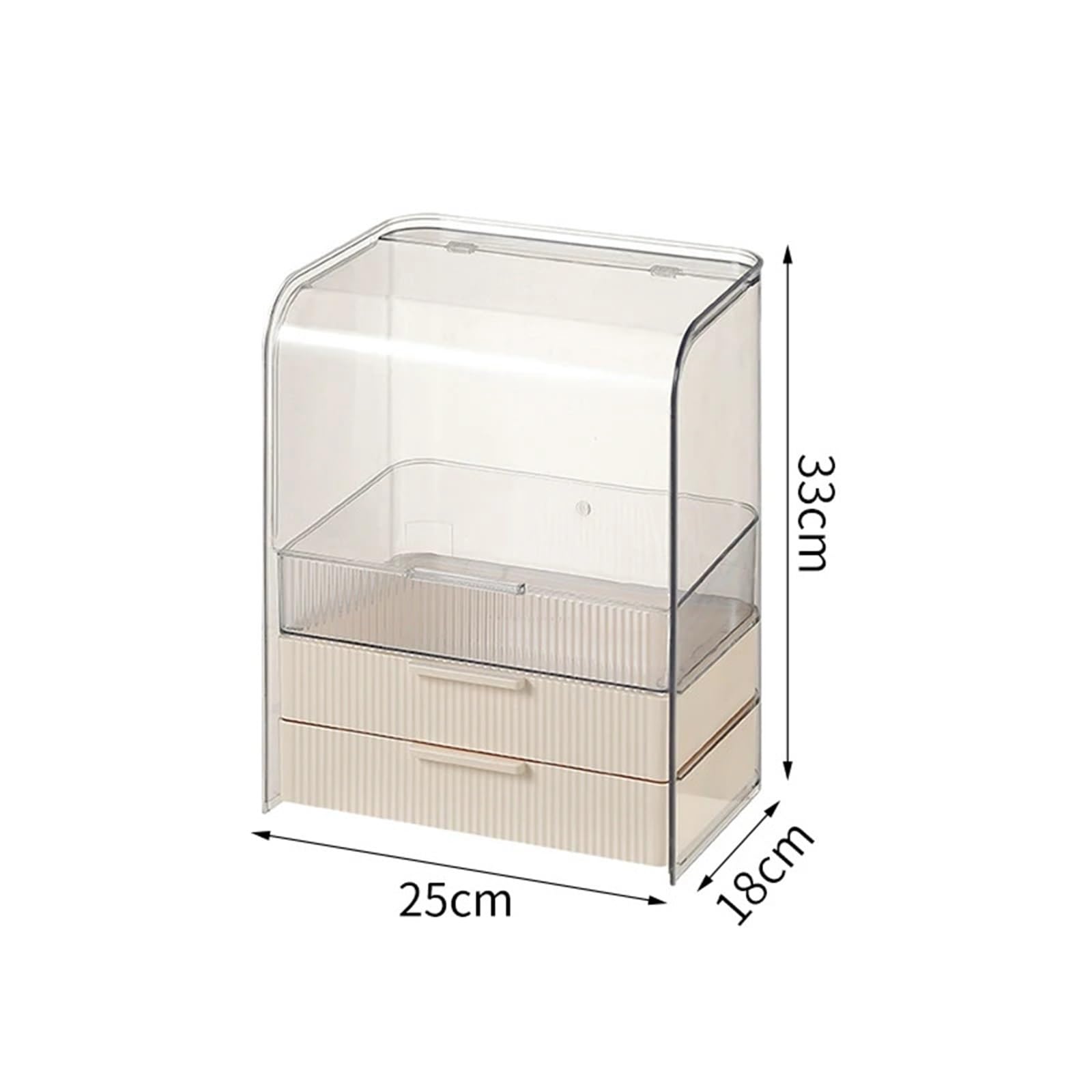 Generico Organizador de maquillaje transparente - Caja de almacenamiento de acrílico para el baño y el lápiz labial(Off-white color)