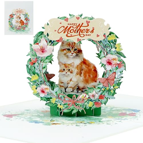 Carte pop-up fête des mères chaton 3D pour émerveiller maman