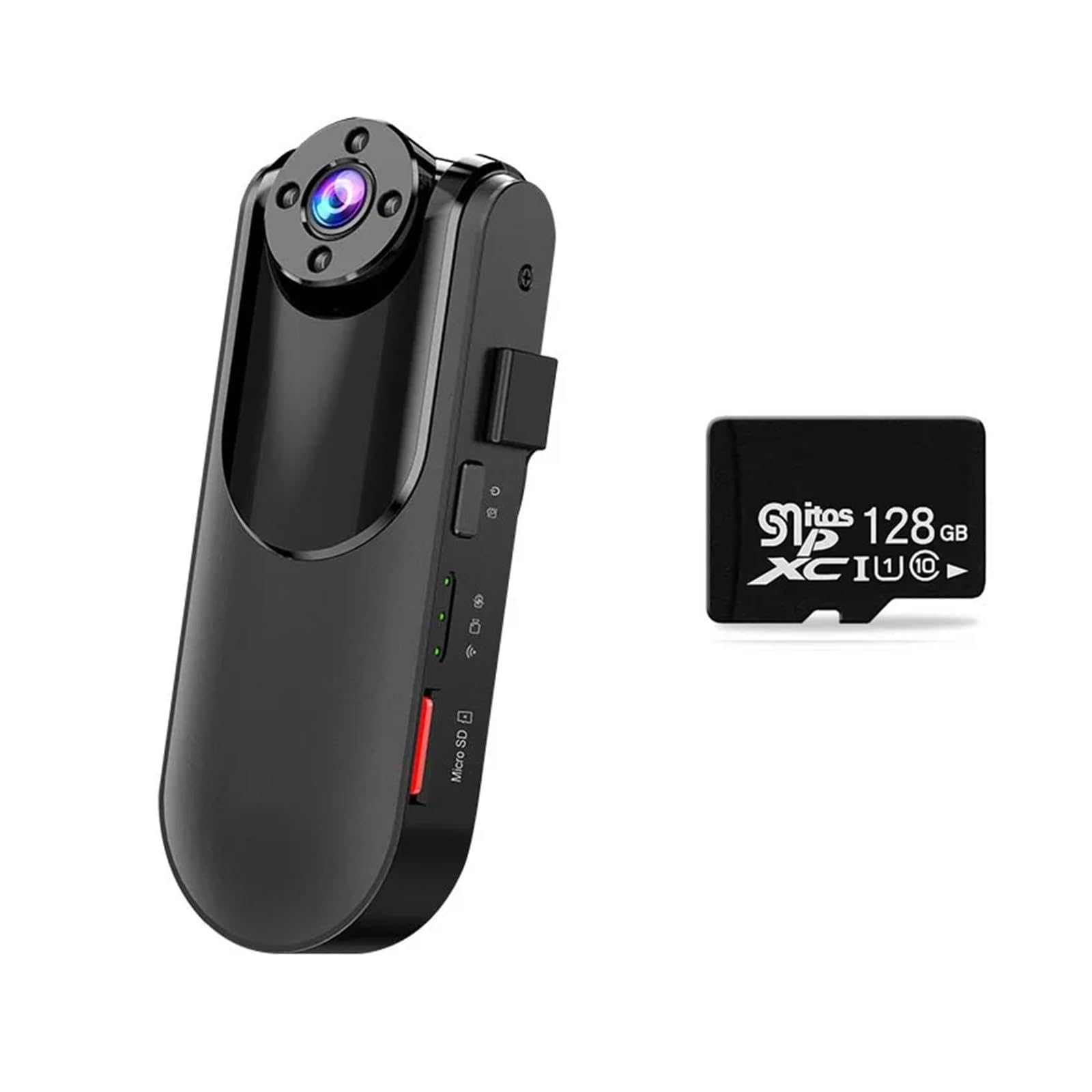 Noszona na ciele kamera HD DVR Video Recorder Bezpieczeństwo Obrót o 90 stopni Minikamery z noktowizorem i detekcją ruchu,Seria Straż(4K＋WIFI＋GPS)