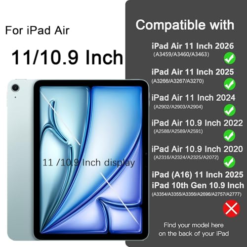 Image of Akkerds for iPad Air 11 Inch Case M4 /M3 /M2,Air 5th /4th Gen 10.9,BluePurple