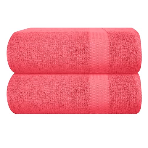 GLAMBURG Premium Cotton Bath Sheets 2-Pack 35x70