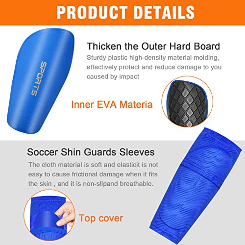 2 Pairs Soccer Shin Guards, Lightweight Eva Cushion To Protection Player Reduce Shocks And Injurie, Soccer Shin Guards For Kids Adults Protective Equipment #TOP3
