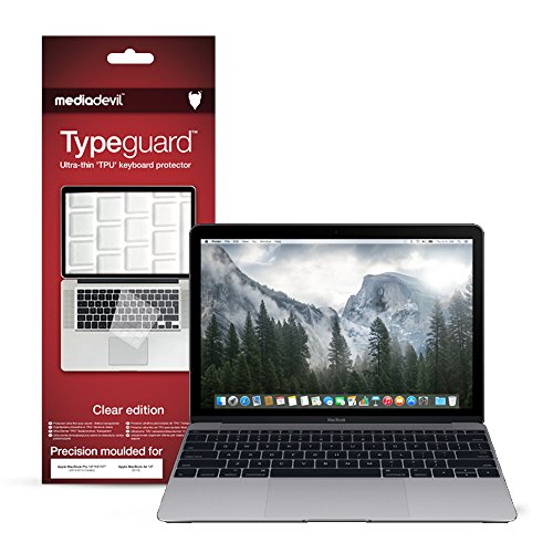 MediaDevil Typeguard Clear Edition - Funda ultrafina para teclado MacBook Pro de 13 pulgadas y 15 pulgadas (2016-2019, con barra táctil) (diseño de teclas del Reino Unido y la UE)