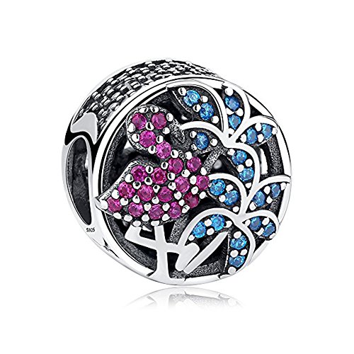 Artcharm Flamingo Palm Charm 925 Sterling Silver Bead Fit Diy Charms Bracelets #TOP7