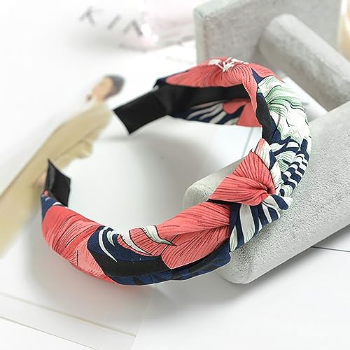 Image of DRESHOW 8 Pack Knotted Headbands for Women Wide Turban Headband Yoga Exercise Ribbing Hair Hoop Hair Bands Accessories