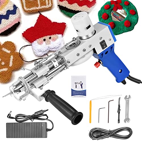 Pistolet À Touffeter Électrique Tufting Gun,Hlieeosfcn Tufting Pistolet 5-40 Points/sec Cut Pile Pistolet à Tapis électrique Machine,Tufting pour Tapis Electrique DIY Tapis Cover