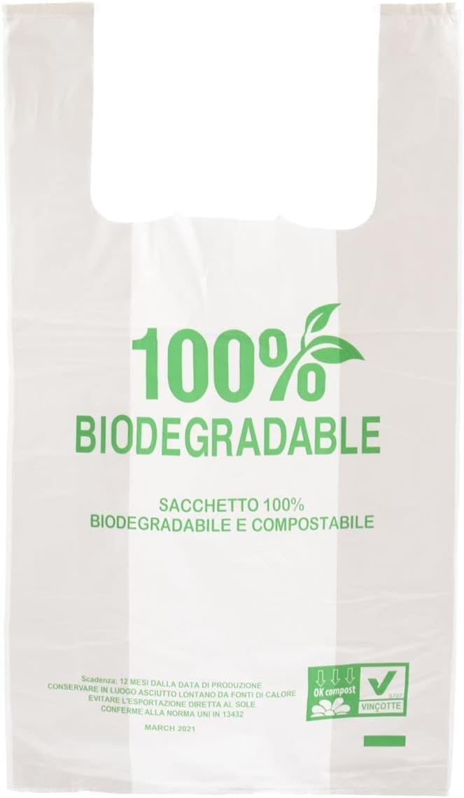 Biomüllbeutel 25 Liter – Ideal für Biomülleimer Komposteimer Küche Kompostierbare Müllbeutel Bio Müllsäcke mit Griff Biomülltüten für Lebensmittel (1000)