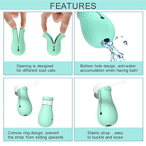 Sapatos para gatos Blusea antiarranhões, sacola de cuidados para gatos, botas de silicone para anima