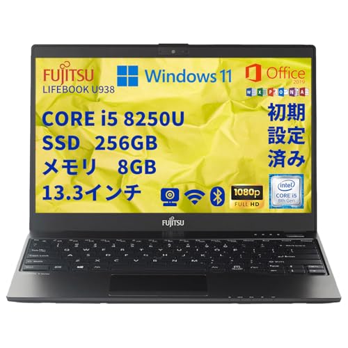 yςݕizFUJI TSU m[gp\R^13.3^tHD ^8 Core i5^U938^ 8GB^SSD 256GB^Windows 11 Pro^MS Office 2019^Type-C^WIFI^WebJ