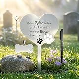 agctrler Edelstahl Herz Grabschmuck Wetterfest mit Spruch für Hund Katze