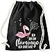 MoonWorks Turnbeutel Flamingo Ich Bin EIN Flamingo ich darf das Spruch Pusteblume schwarz Unisize