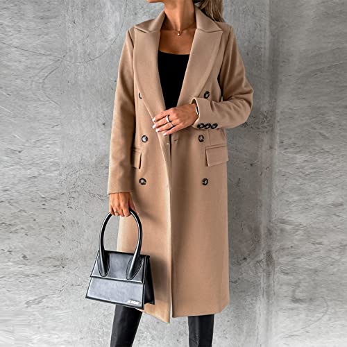 Long Winter Coats for Women Double Breasted Jacket Thicken Peacoat - image 2