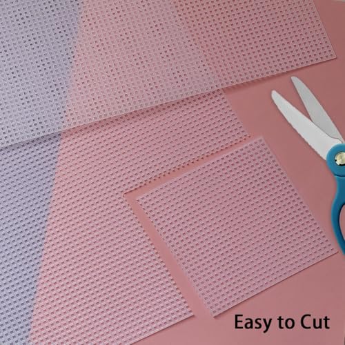 Image of 4 Pcs Plastic Mesh Canvas Sheets, Plastic Canvas Sheets, Plastic Canvas Plastic Mesh, Mesh Plastic Canvas Sheets, Plastic Mesh Sheet, Eye Mesh for Embroidery (10.5 inch x 13.5 inch)