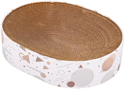 Oval Sturdy Cat Scratching Cardboard Pad Breathable Cat Scratch P...