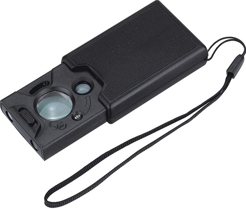 MRKU Lupa de Mano Lupa de Mano 30X 45X 60X Lupa de Mano con luz LED Lupa de Mano para joyería Lámpara de Billetes Multiusos Lupa HD
