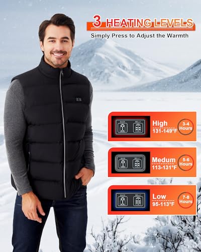 Electric Heated Vest for Men: Lightweight Heated Jacket with 16000mAh Battery - Winter USB Heating Vest for Hunting3