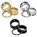 Produktbild D&Min Jewelry 3 Paare/6er Set Edelstahl Schraub Tunnel Plugs Ear Stretcher Gold&Silber&Schwarz 4g(5mm)
