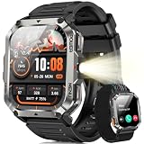 Blackview Smartwatch Uomo, 2.01" Smartwatch Militare Uomo Fitness con Chiamate Bluetooth Orologio Intelligente 115+ Modalità Sportive/900 mAh/Sonno/Cardiofrequenzimetro/Torcia/Bussola per Android IOS