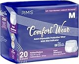 RMS BRANDS Comfort Wear Incontinence Adult Pull-Ups, Medium (34–46″), 20 Count | Leak-Proof Disposable Incontinence Underwear with Wetness Indicator &amp; Odour Control for Men &amp; Women